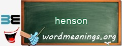 WordMeaning blackboard for henson
